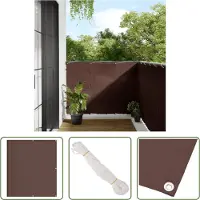 The Living Store Brise-Vue Balcon Marron 120x700 cm 100 % Polyester-Oxford