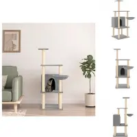 vidaXL Arbre à chat avec colonnes à griffer en sisal gris clair 132 cm - Arbres à chat