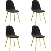 Syfax Chaises à manger lot de 4 Noir Velours
