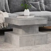 vidaXL 2025 Table basse moderne avec lampes LED gris béton 50x50x40 cm - Tables basses,Design 6448154 1parcel