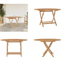 vidaXL Table de jardin pliante Ø 120x75 cm bois massif teck - Table de jardin pliante - Tables de jardin pliantes - Table de jardin - Outdoor Tisch