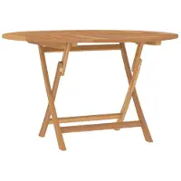 Syfax Table pliable de jardin Ø 110x75 cm bois massif de teck