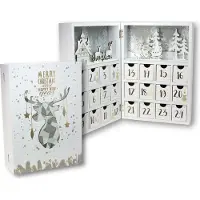 Spetebo Livre Calendrier de l'Avent 30cm avec 24 boîtes - en blanc