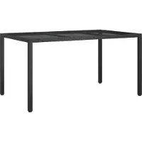 Syfax Table de Jardin Noir 150 x 90 x 75 cm polyrotin