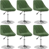 Syfax Chaises pivotantes à manger lot de 6 Vert foncé Velours
