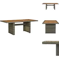 vidaXL Table de jardin Marron Poly Rotin et Acacia Massif - Tables de jardin