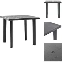 vidaXL Table de jardin Anthracite 80 x 75 x 72 cm Plastique - Tables de jardin