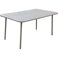 HABITAT ET JARDIN Table jardin en métal "Bilbao" - 150 x 90 x 71 cm - Taupe