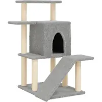 Syfax Arbre à chat avec griffoirs en sisal gris clair 97 cm