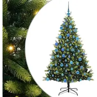 Syfax Arbre de Noël artificiel en silicone flexible 300 LEDs 180 cm