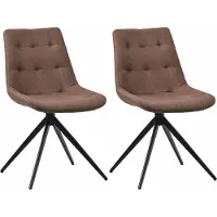 CLP Lot de 2 chaises de salle à manger Merna - tissu - gris foncé