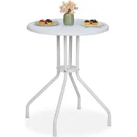 Northix Table de jardin ronde aspect rotin