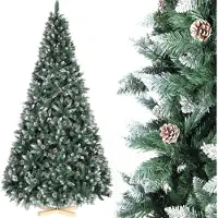 StarTech.com Arbre de Noël - Sapin artificiel canadien - Avec cônes, saupoudré de neige - Dense et volumineux - PVC+PE - 150/180/210/240/270 cm - Vert