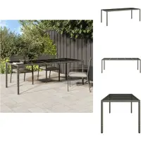 vidaXL Table de jardin Gris 250x100x75 cm verre dur et poly rotin - Tables de jardin