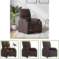 The Living Store Fauteuil de Massage Électrique Tissu Marron Foncé