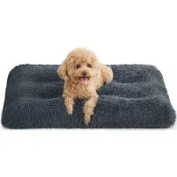 Feandrea Lit pour chien, tapis pour animaux domestiques, doux, 80 x 50 cm, rembourrage doux, lavable en machine, coussin pour chiens, multifonctionnel, gris foncé
