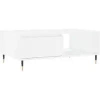 Syfax Table basse blanc 90x60x35 cm bois d'ingénierie