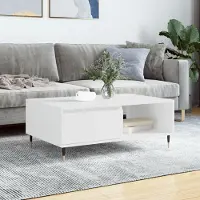 Prolenta Maison Exclusive - Table basse blanche 90x60x35 cm Matériau dérivé du bois