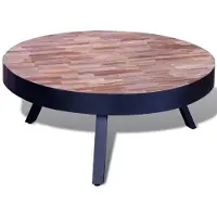 Syfax Table basse ronde Bois de teck recyclé