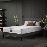 Flieks Matelas 140*200 cm 25 cm de hauteur H3 7 zones mousse froide matelas à ressorts 630 ressorts, matelas matelassé housse microfibre