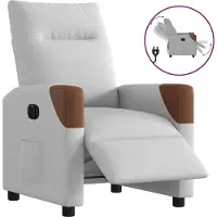 Syfax Fauteuil inclinable électrique gris nuage tissu