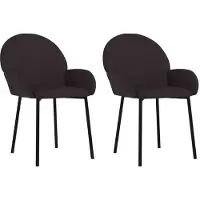 Syfax Chaises à manger lot de 2 noir similicuir