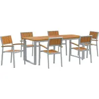 Syfax Ensemble de salle à manger pour jardin 7 pcs Gris