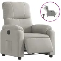 Syfax Fauteuil inclinable électrique gris clair tissu microfibre