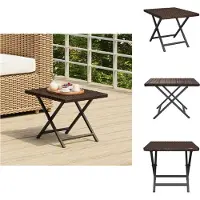 vidaXL Table pliante Marron 45x35x32 cm Poly Rotin - Tables de jardin
