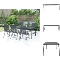 vidaXL Table de jardin anthracite 200x100x72 cm Grille en acier - Tables de jardin