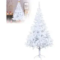 XMTECH Arbre de Noël artificiel 210 cm - Sapin de décoration en épicéa, y compris support d'arbre de Noël en métal,Décoration de Noël blanc