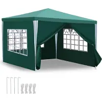 Jiubiaz Pavillon Réceptions de mariage Tente de réception PE Facile à monter 3x3m Vert
