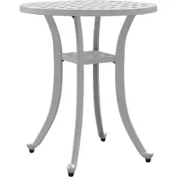 Syfax Table de jardin blanc Ø48x53 cm aluminium coulé