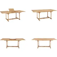 vidaXL Table de jardin extensible 150 200 x 100 x 75 cm bois massif teck - Table de jardin - Tables de jardin - Table d'extérieur