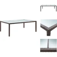 vidaXL Table de jardin marron 200x150x74 cm Poly rotin - Tables de jardin