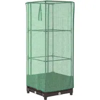 Syfax Jardinière surélevée avec housse aspect rotin 40x40x123 cm