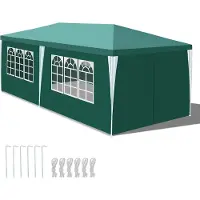 Jiubiaz Pavillon Parties latérales Camping Tente de réception Stabilitat Tentes de réception 3x6m Vert