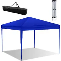 HENGDA Pavillon pliable , tente de réception étanche, tentes de réception avec protection UV, tente de jardin pour jardin terrasse fête, pavillon pliable 3x3m ohn côtés bleu