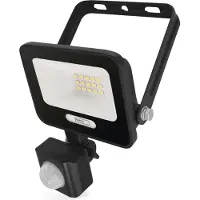 Emos Projecteur LED en aluminium GLARO 10W avec détecteur, IP54, 1000lm, blanc neutre 4000K, 20cm de câble en caoutchouc, noir, ZS2314B