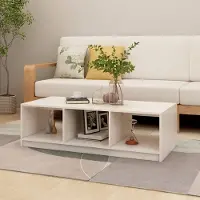 vidaXL Table basse blanche 110x50x34 cm Pin massif - Table basse - Tables basses - Table d'appoint - Beistelltische