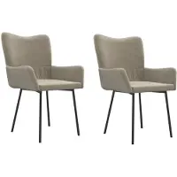 Syfax Chaises à manger lot de 2 Gris clair Velours
