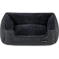 Feandrea Lit pour chien, housse amovible, 90 x 75 x 25 cm, gris foncé