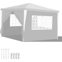 HENGDA Pavillon Mariages - Tente de jardin festive en structure acier, idéale pour les mariages Blanc 3x3m