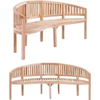 The Living Store Banc banane 200 cm en bois massif de teck
