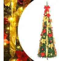 Syfax Sapin de Noël artificiel escamotable 150 LED vert 180 cm