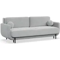 Selsey Ovals - Canapé-lit 3 places en velours, gris clair