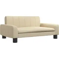Syfax Lit pour chien crème 70x45x30 cm tissu
