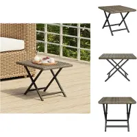 vidaXL Table pliante Gris 45x35x32 cm Poly Rotin - Tables de jardin