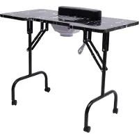 StarTech.com Table manucure avec aspiration de la poussière - Table à ongles pliable - Portable - Extracteur de poussière avec ventilateur - Pour le salon et la maison - A monter - Noir