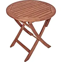 Spetebo Table ronde, pliante - Diamètre 70 cm - Bois d'eucalyptus